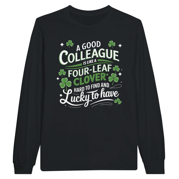 Lucky to Have You Colleague Long-sleeve Tee - Black - Long Sleeves T-shirts
