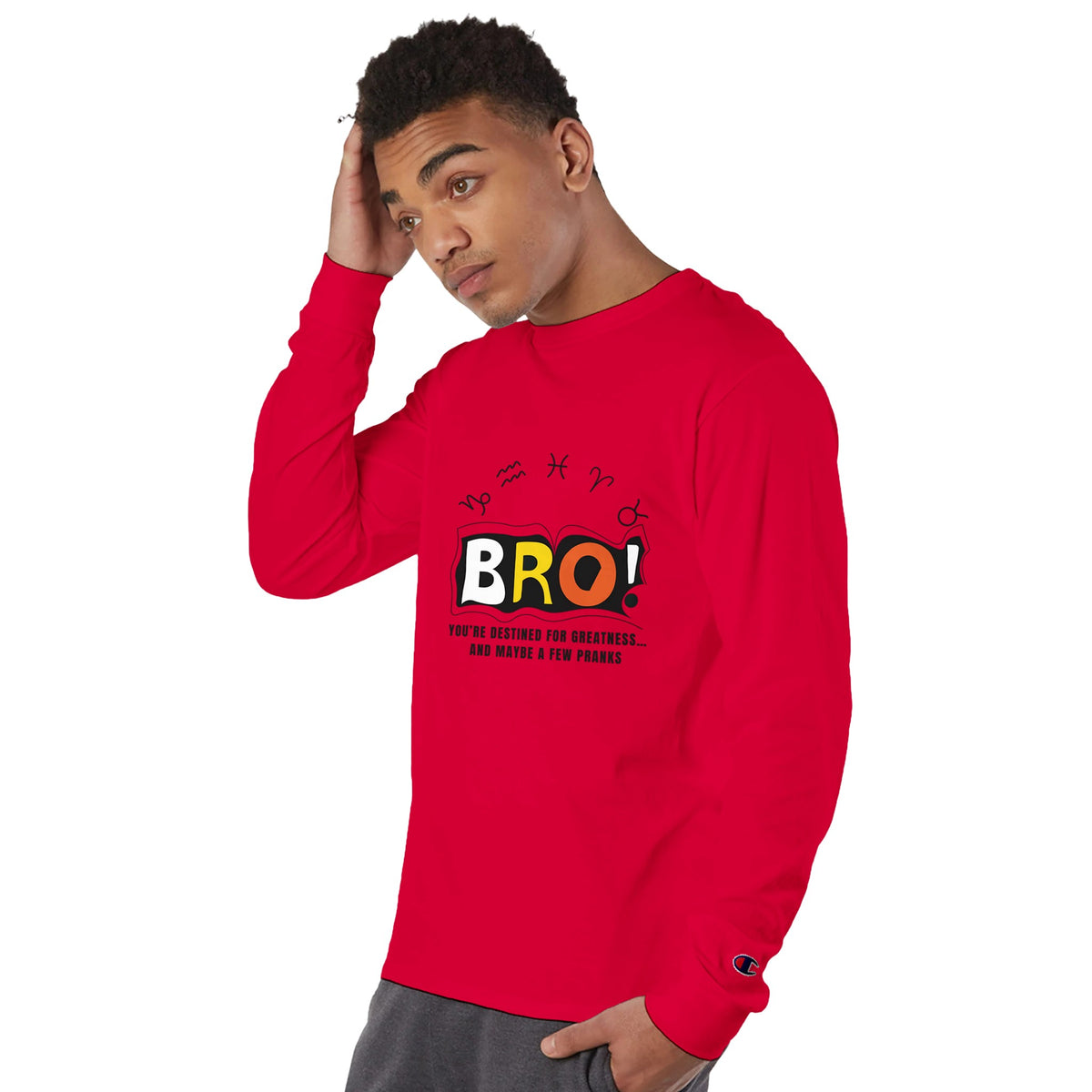 Bro Code - Bright Bonds on Black - Red - T-shirts