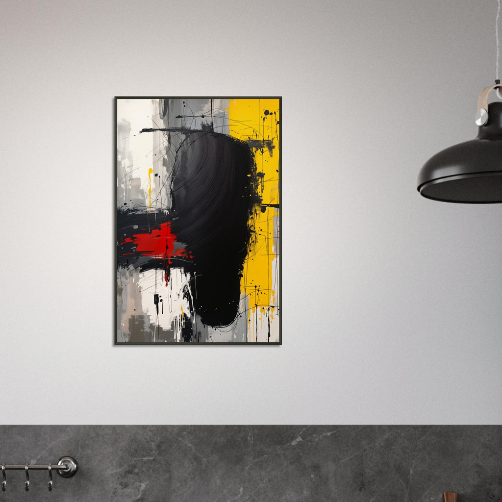 Collision of Colors - Expressionist Wall Decor - 60x90 cm 24x36″ - Framed Poster