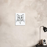 Silent Purr - Sleek Cat Line Drawing on Canvas - - Canvas Prints