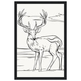 Elegance in Nature - Deer in Line - 28x43 cm XL (11x17″) Black frame - Wooden Framed Posters