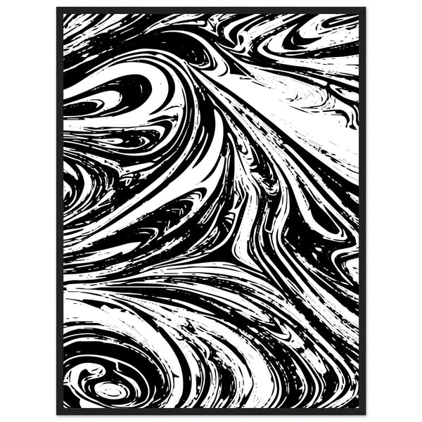 Black & White Swirl - Premium Matte Framed Poster - 60x80 cm 24x32″ Black frame - Metal Framed Posters