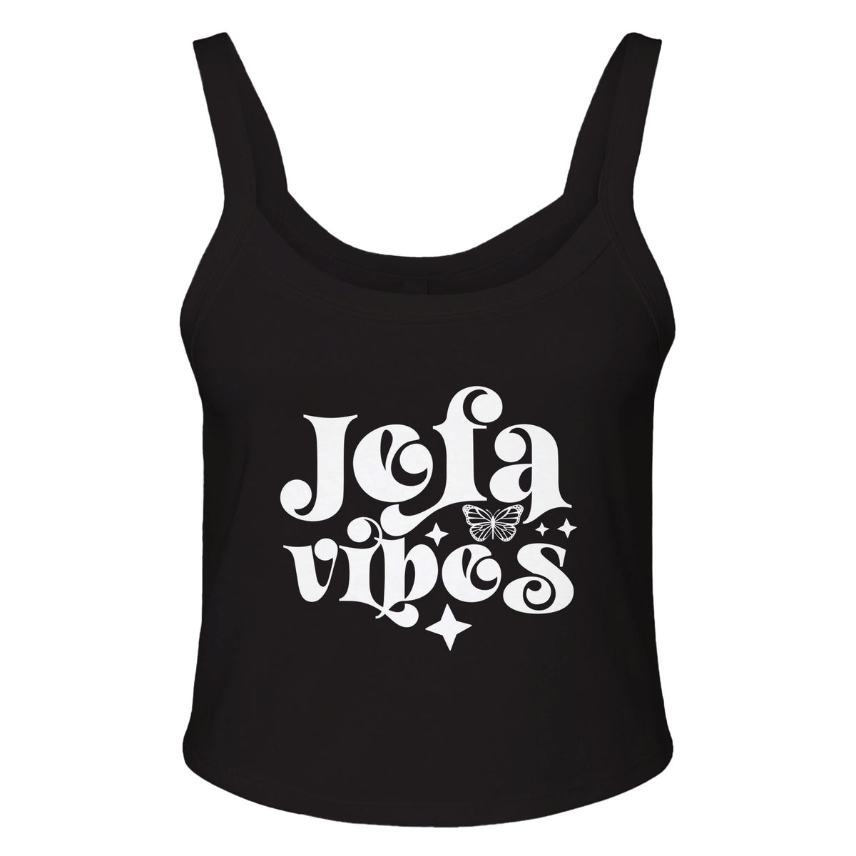 Fierce and Fearless - Channeling Jefa Vibes - solid blk blend - Tank Tops