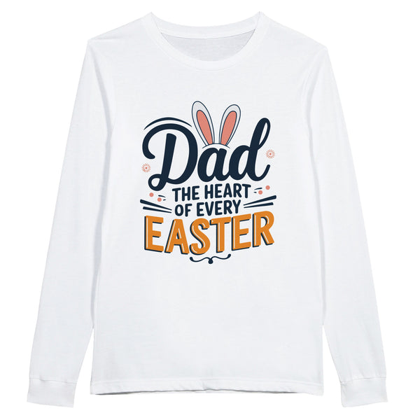Easter Long Sleeve Shirt for Dad’s Heart - White - Long Sleeves T-shirts