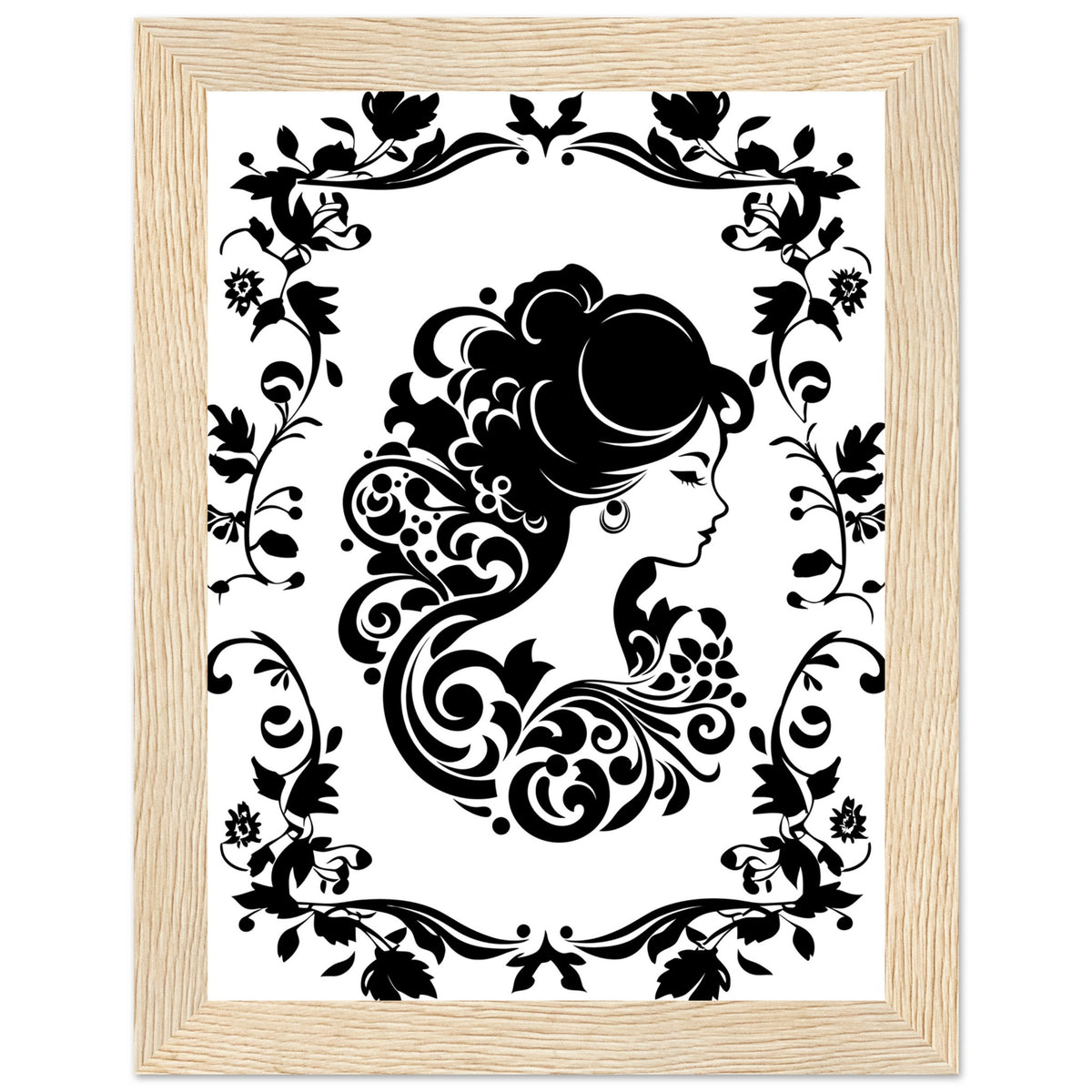 Modern Monochrome - Artistic Fusion - 15x20 cm 6x8″ Wood frame - Framed Posters