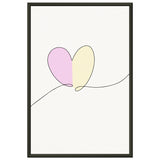 Heartfelt Harmony - Minimalist Love - 30x45 cm 12x18″ - Metal Framed Posters