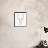 Nature's Grace - Deer Illustration - - Wooden Framed Posters