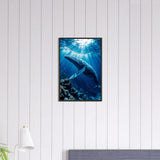 Ocean's Majesty - Blue Whale Framed Art - 40x60 cm 16x24″ - Metal Framed Posters