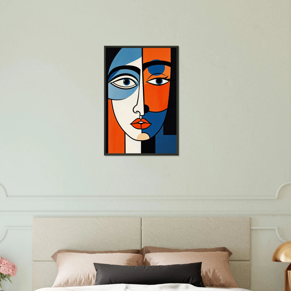 Artistic Facets - Contemporary Face Decor - 40x60 cm 16x24″ - Metal Framed Posters