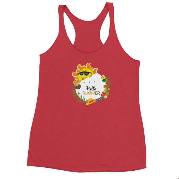 Radiant Reminiscence - Hello Summer Tank Top - Vintage Red - Tank Tops