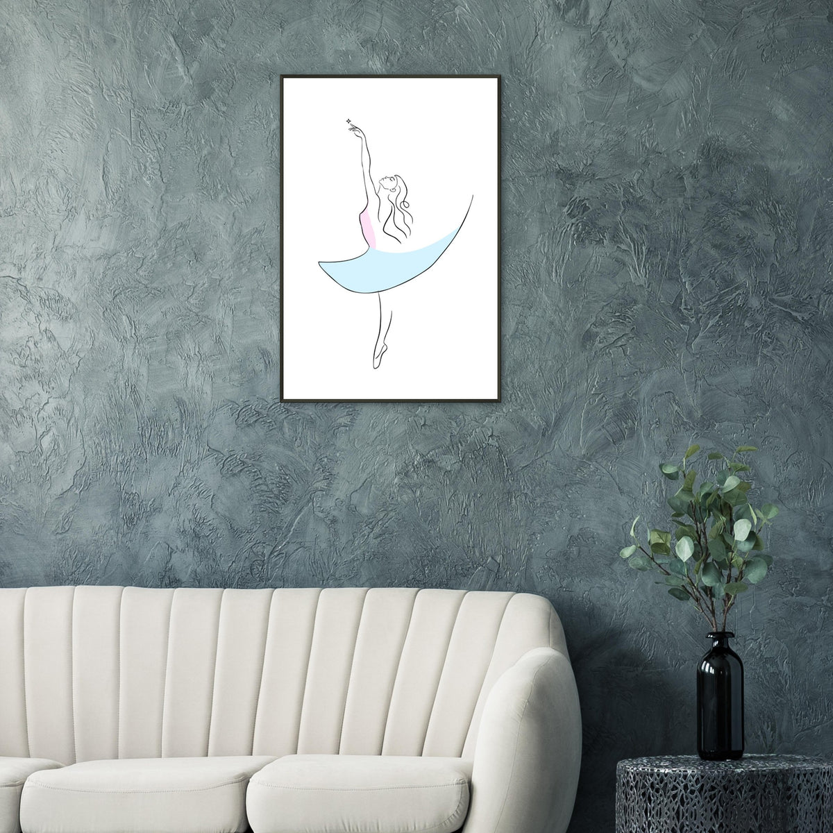 Graceful Dance - Minimalist Ballerina - - Metal Framed Posters