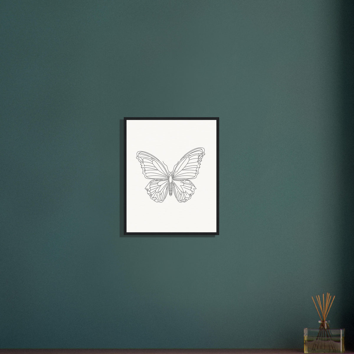 Butterfly Grace - Framed Minimalist Art - - Wooden Framed Posters