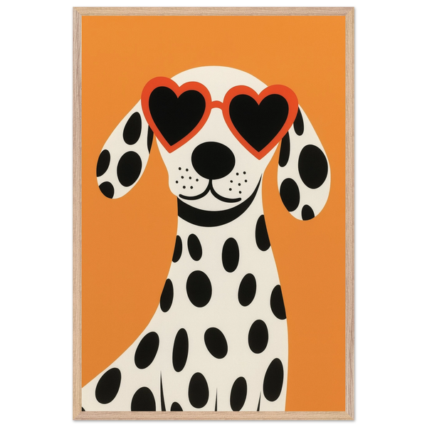 Cool Dalmatian Wooden Framed Poster – Dog Lover Gift - Wood frame - Wooden Framed Posters