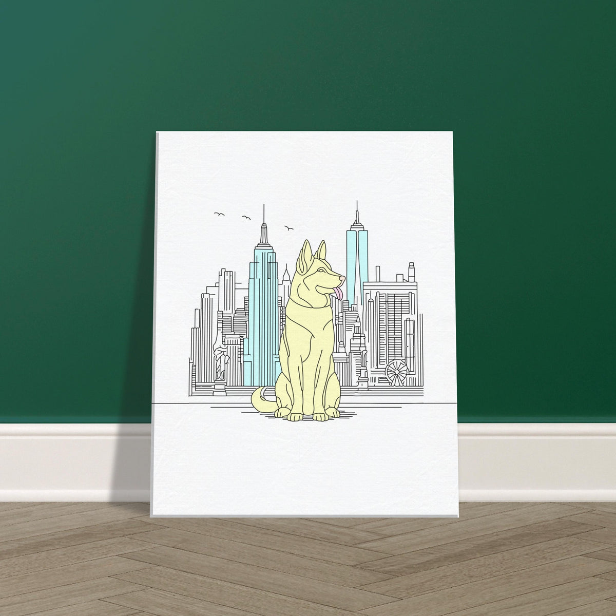 Urban Paws - Dog and Cityscape Canvas - 40x50 cm 16x20″ - Canvas Prints