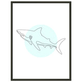 Majestic Shark - Minimalist Line Art - 45x60 cm 18x24″ - Metal Framed Posters