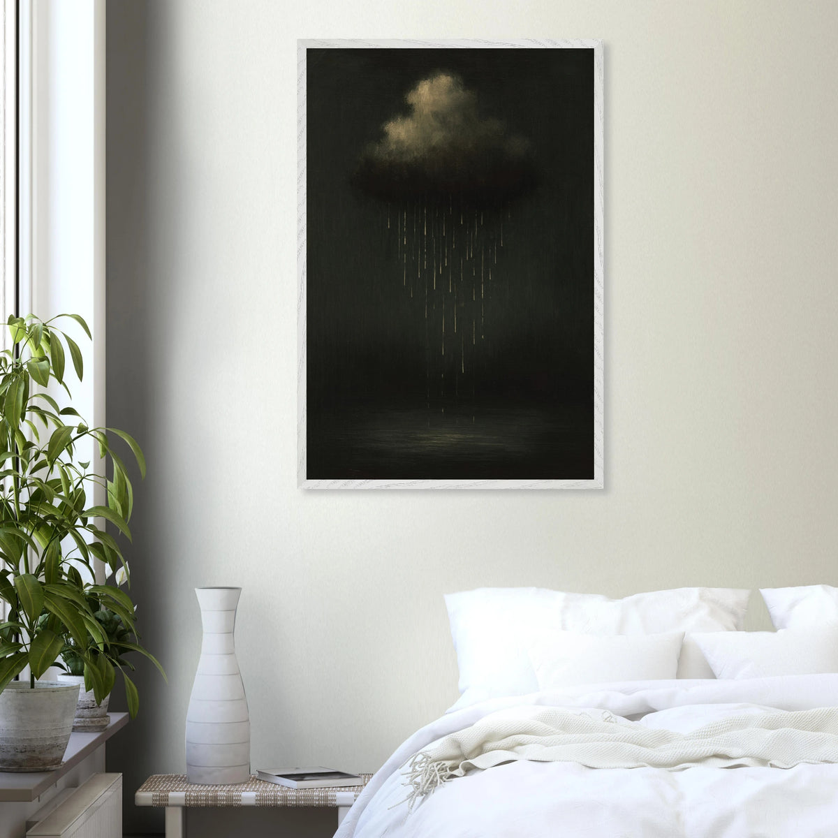 Gift Reflection - Wooden Framed Poster of Rain Cloud - White frame - Wooden Framed Posters