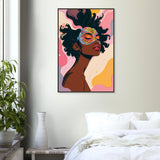 Masked Muse - Vibrant Portrait Framed Poster - 60x90 cm 24x36″ - Metal Framed Posters