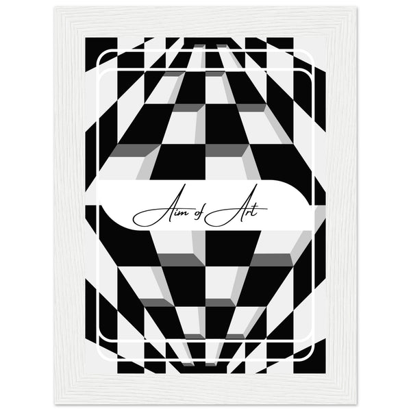 Modern Maze - Aim of Art Illusion - 13x18 cm 5x7″ White frame - Wooden Framed Posters