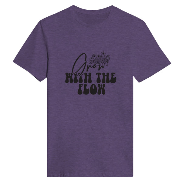 Grow With The Flow - Embrace Life's Journey Tee - Heather Purple - T-shirts