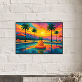 Gift Sunset Vibes – Metal Framed Poster for Home - - Metal Framed Posters