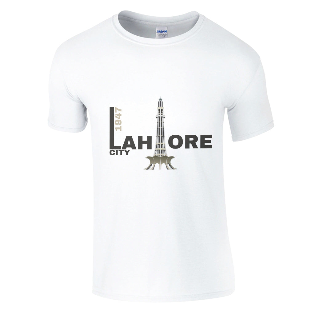 Historic Lahore in Style - White - Crewneck T-shirts