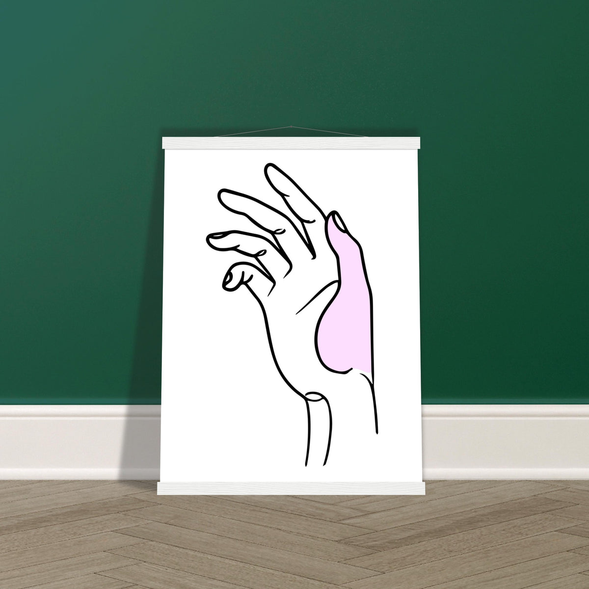 Vibrant Touch - Hand Art Print with Magnetic Hanger - 45x60 cm 18x24″ White wall hanger - Posters With Hanger