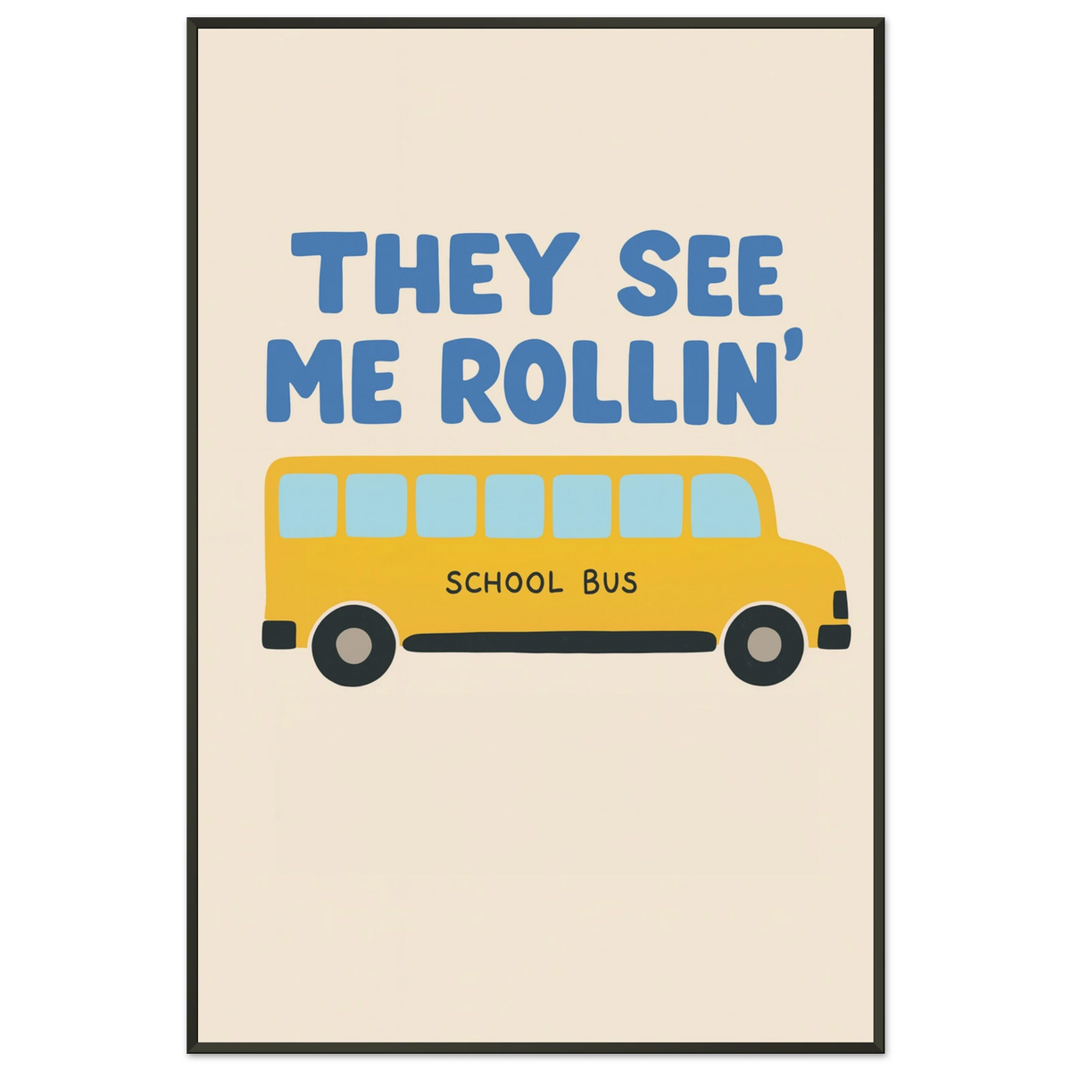 Funny School Bus - Metal Framed Poster for Teachers - - Metal Framed Posters