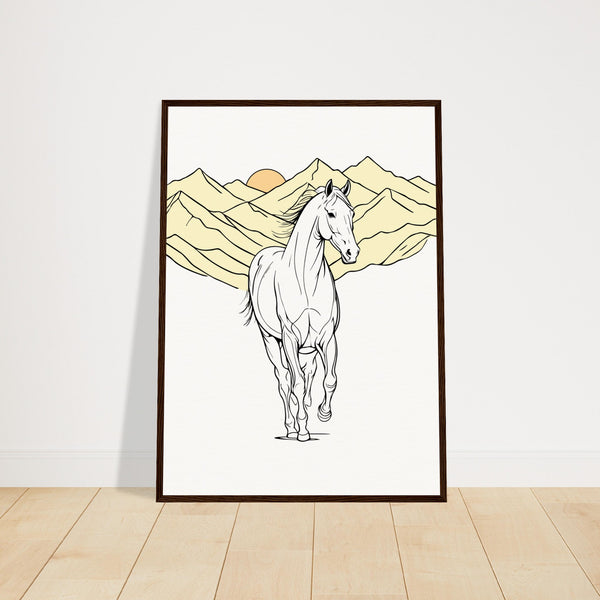 Mountain Majesty - The Spirit of the Wild - 50x70 cm 20x28″ Dark wood frame - Wooden Framed Posters