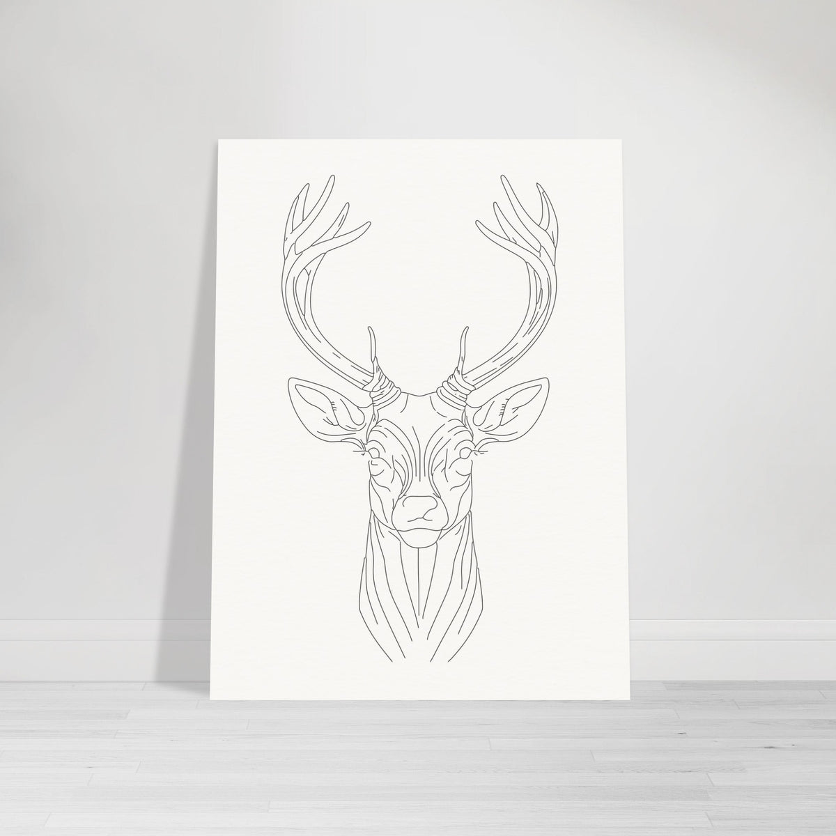 Majestic Stag - Fine Line Elegance - 60x80 cm 24x32″ - Posters