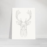 Majestic Stag - Fine Line Elegance - 60x80 cm 24x32″ - Posters