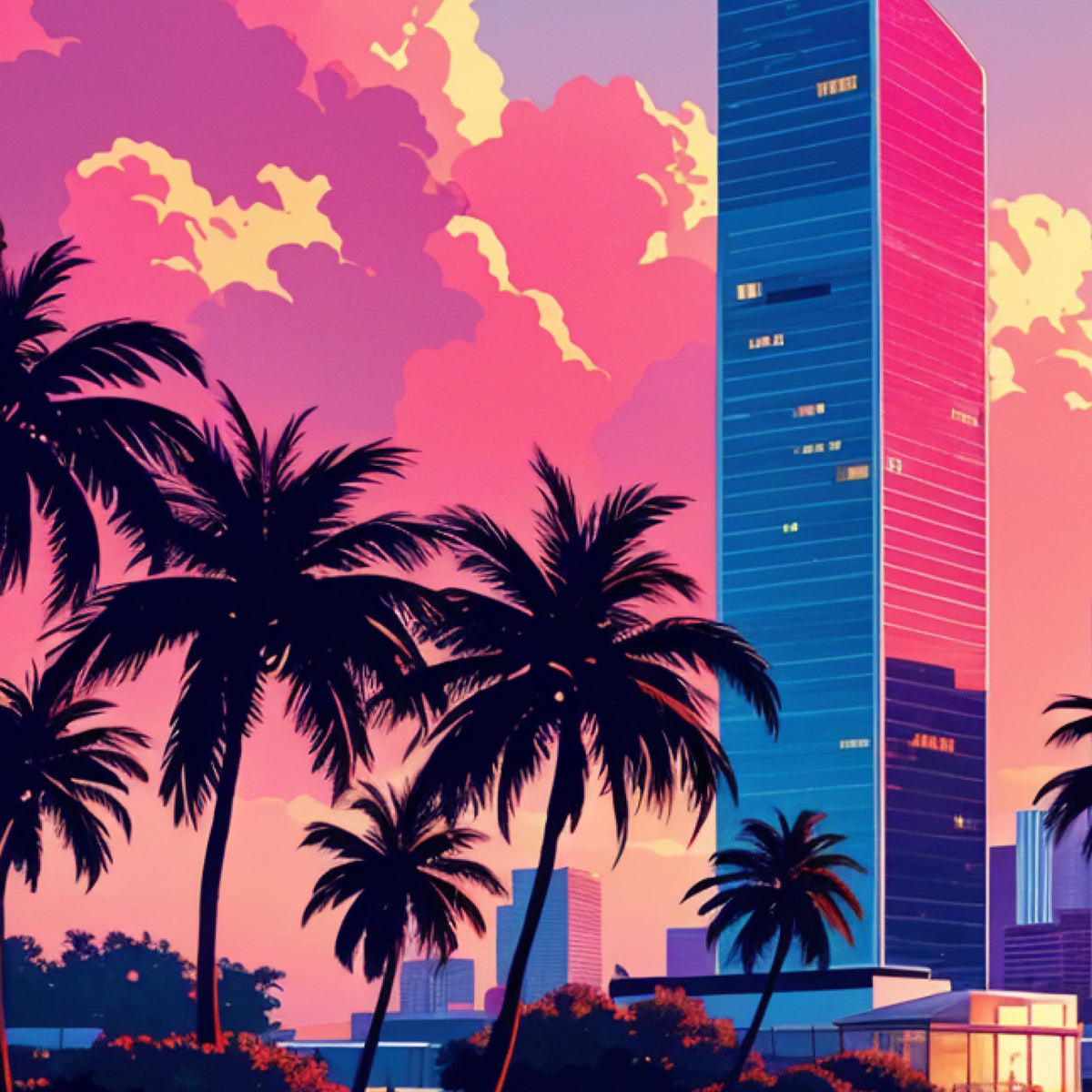 Skyline Dreams at Sunset - 24x36 - Posters