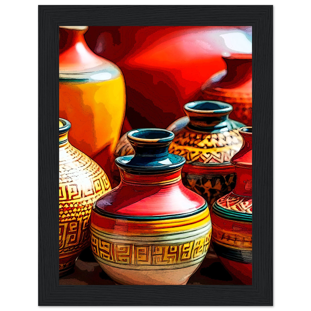 Heritage Hues - Framed Art Masterpiece - 15x20 cm 6x8″ Black frame - Wooden Framed Posters