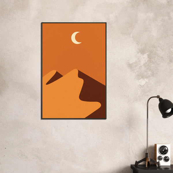 Desert Moon – Minimalist Metal Framed Poster Gift - - Metal Framed Posters