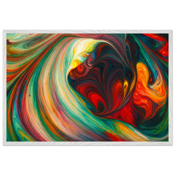 Emotional Color Wave Art – Wooden Framed Poster Gift - - Wooden Framed Posters