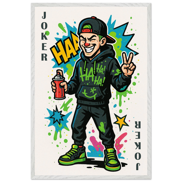 Zodiac Joker Poster Gift in Premium Wooden Frame - White frame Joker Boy - Wooden Framed Posters