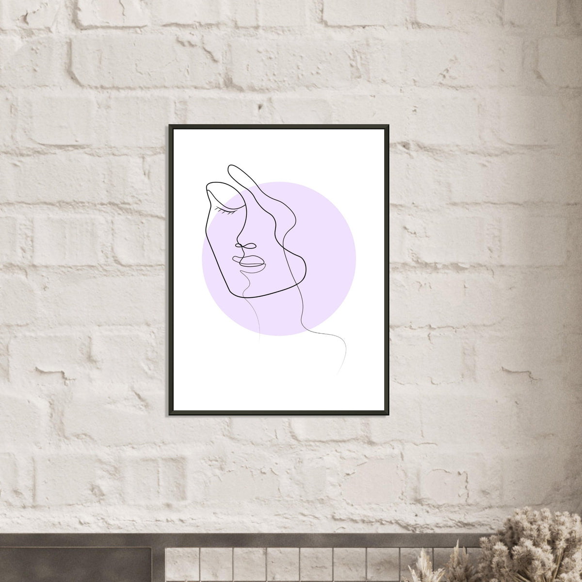 Simplicity and Grace - Pastel-Infused Line Art Portrait - - Metal Framed Posters