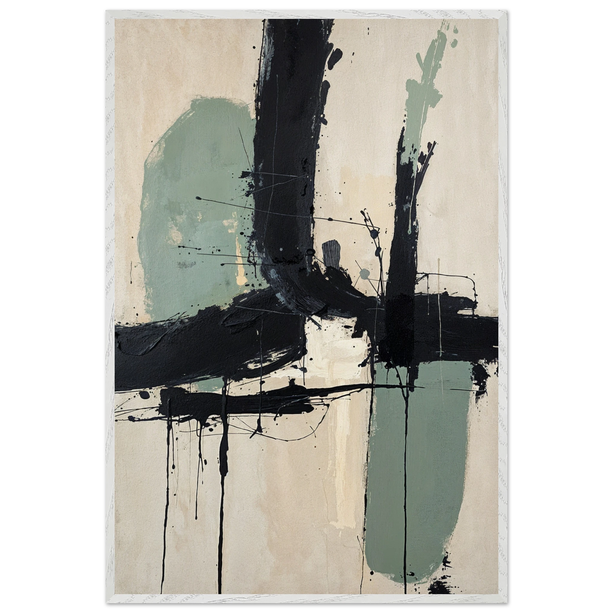 Minimal & Moody – Abstract Poster Gift for Him - - Wooden Framed Posters