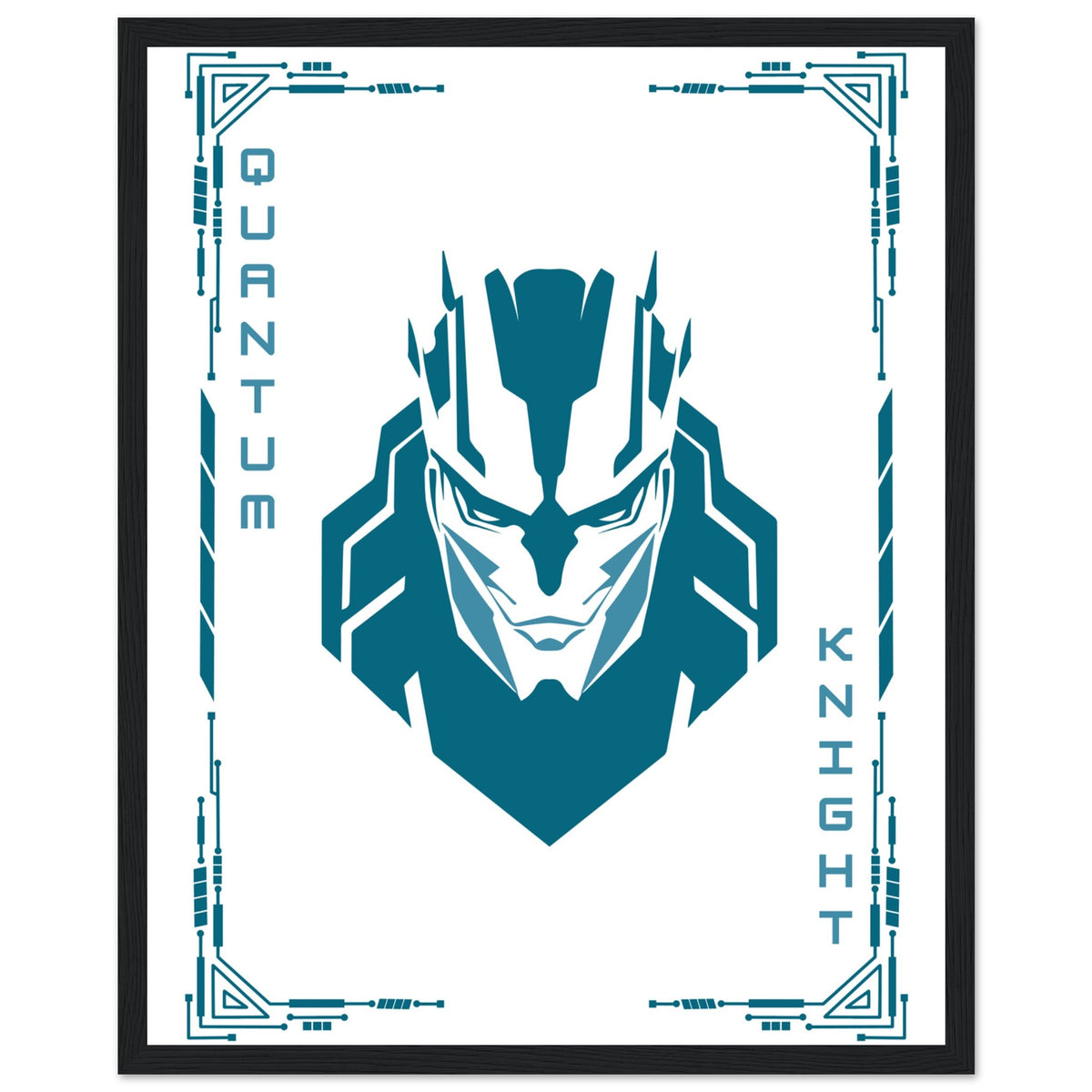 Transform Your Space - "Proton, Neural, Quantum Knights" Poster Set - 40x50 cm 16x20″ Black frame Quantum Knight - Wooden Framed Posters