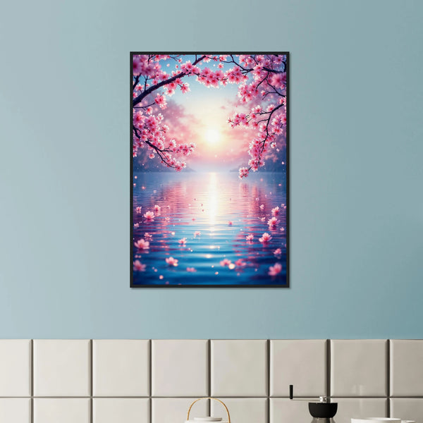 Romantic Lake View – Wall Art Gift for Her - Black frame - Wooden Framed Posters