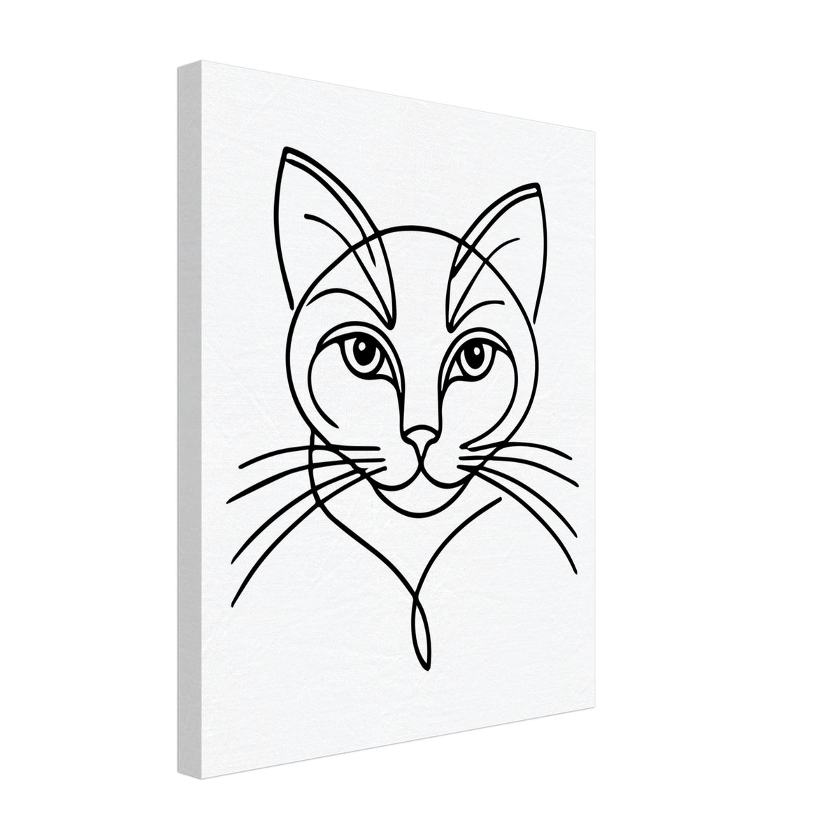 Silent Purr - Sleek Cat Line Drawing on Canvas - - Canvas Prints