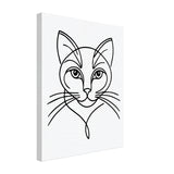 Silent Purr - Sleek Cat Line Drawing on Canvas - - Canvas Prints