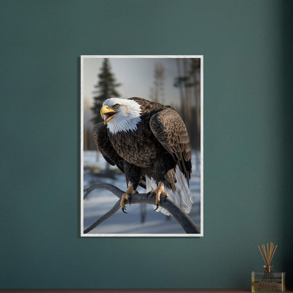 Regal Strength - Bald Eagle in Snowy Wilderness - - Framed Posters