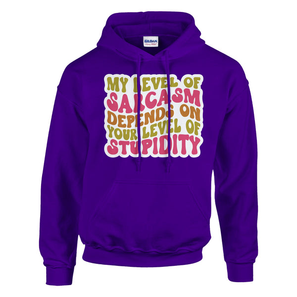 Sarcasm Showcase - My Level of Sarcasm Gear - Purple - Hoodies