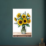 Golden Blooms - Sunflower Bouquet Wall Art - - Framed Posters