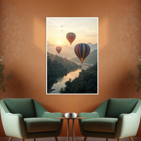 Balloons Over Golden Valleys - 24x36 - Framed Posters