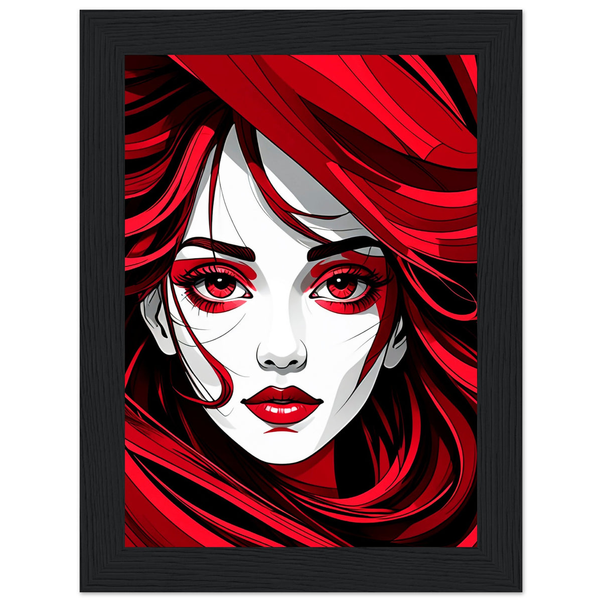 Red Passion - Art That Speaks - 13x18 cm 5x7″ Black frame - Framed Poster