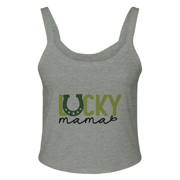 Lucky Mama - Wear Your Motherhood Fortune - Athletic Heather - Print Material