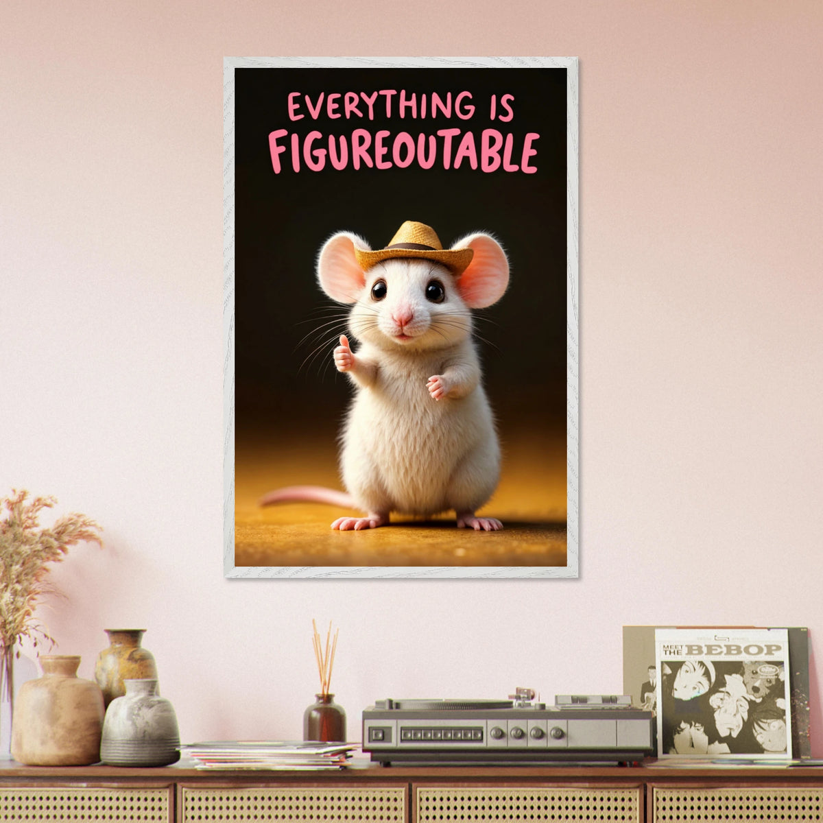 Everything Is Figureoutable – Wooden Framed Poster - White frame - Wooden Framed Posters