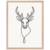 Nature's Outline - Elegant Deer in Wooden Frame - 45x60 cm 18x24″ Wood frame - Wooden Framed Posters