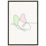 Fluttering Elegance - Minimalist Butterfly - 30x45 cm 12x18″ - Metal Framed Posters